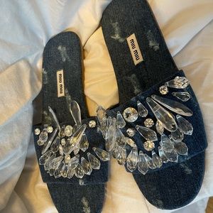 Miu miu sandals crystal top